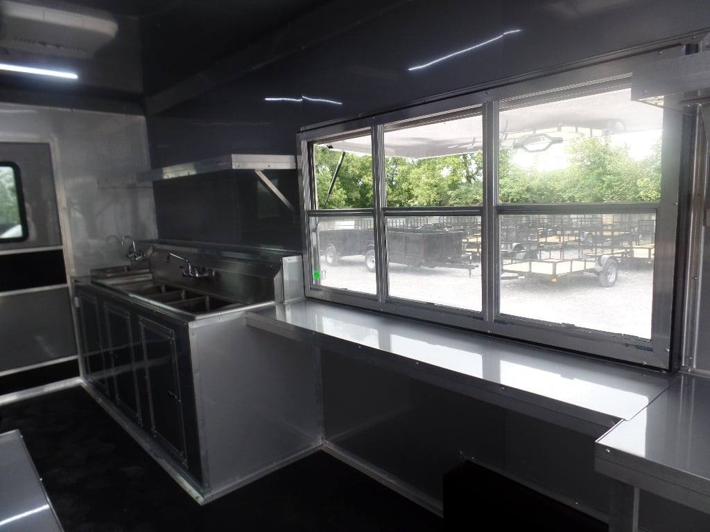763-8.5-x-24-white-flat-front-food-catering-concession-trailer-5.jpg 8.5' x 24' White Flat Front Food Catering Concession Trailer