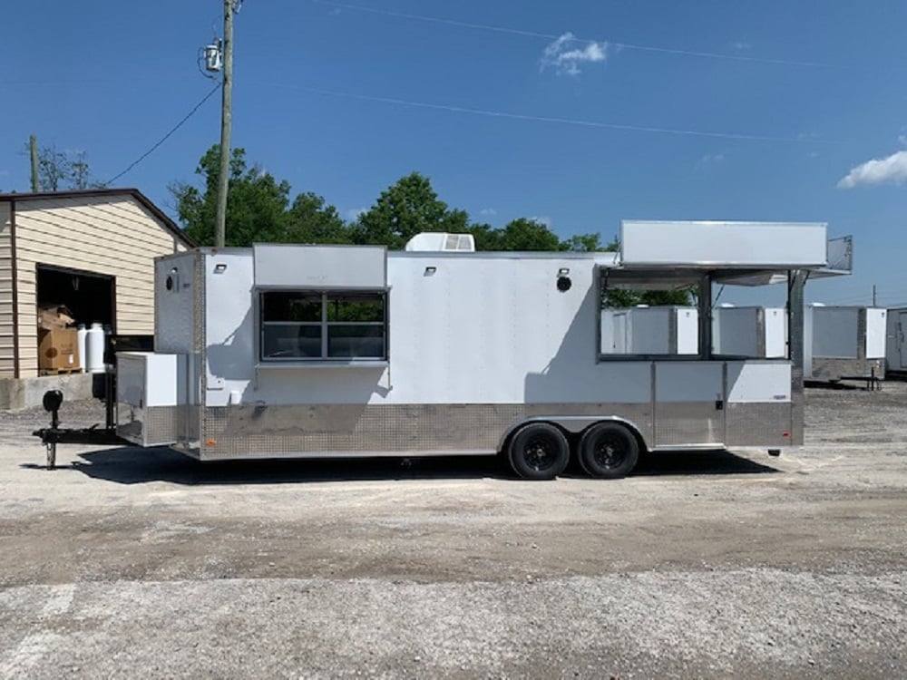 766-8.5-x-24-white-pizza-concession-food-trailer-3.jpg 8.5' x 24' White Pizza Concession Food Trailer