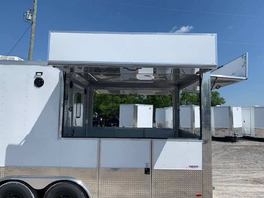 766-8.5-x-24-white-pizza-concession-food-trailer-9.jpg 8.5' x 24' White Pizza Concession Food Trailer