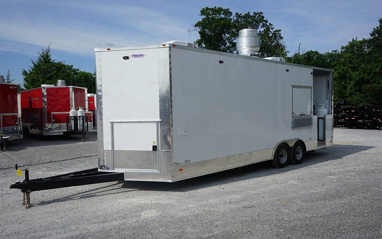 767-8.5-x-24-white-porch-style-concession-trailer-2.jpg 8.5' x 24' White Porch Style Concession Trailer