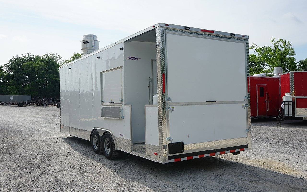 767-8.5-x-24-white-porch-style-concession-trailer-5.jpg 8.5' x 24' White Porch Style Concession Trailer