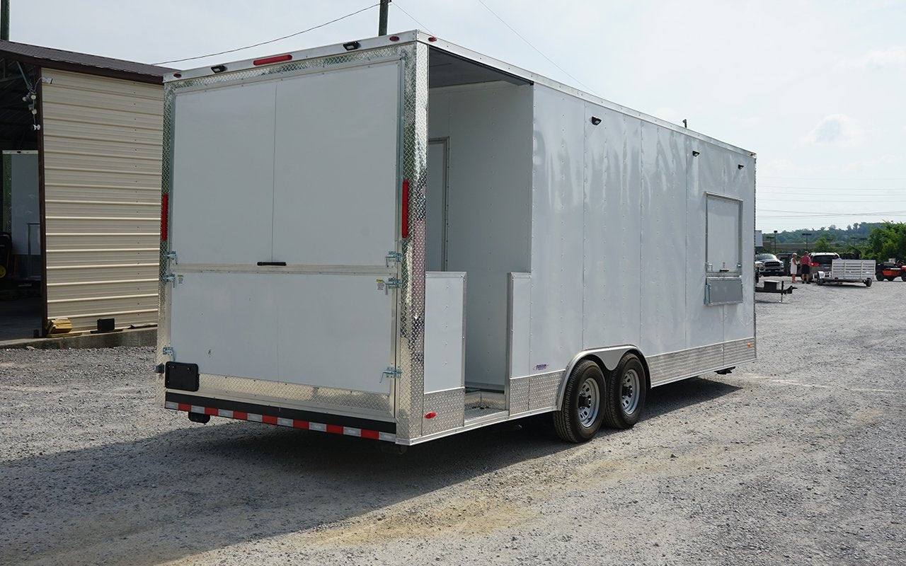 767-8.5-x-24-white-porch-style-concession-trailer-7.jpg 8.5' x 24' White Porch Style Concession Trailer