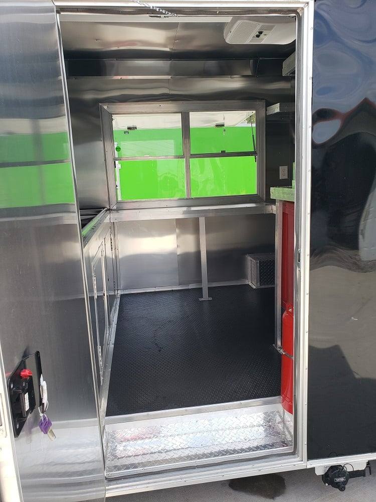 77-8.5-x-16-black-custom-concession-food-trailer-with-appliances-17.jpg 8.5' x 16' Black Custom Concession Food Trailer With Appliances