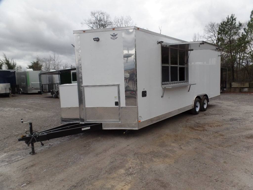 771-8.5-x-24-white-v-nose-concession-food-trailer-2.jpg 8.5' x 24' White V-Nose Concession Food Trailer