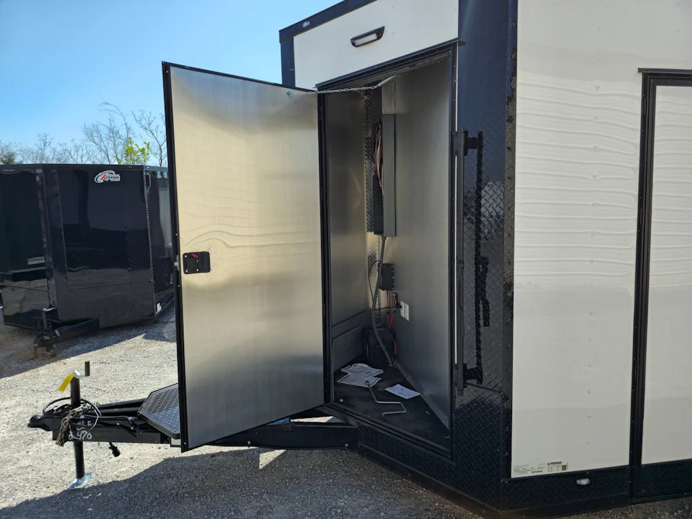 773-8.5-x-24-white-with-blackout-all-electric-food-trailer-event-catering-5.webp 8.5' X 24' White With Blackout All Electric Food Trailer Event Catering