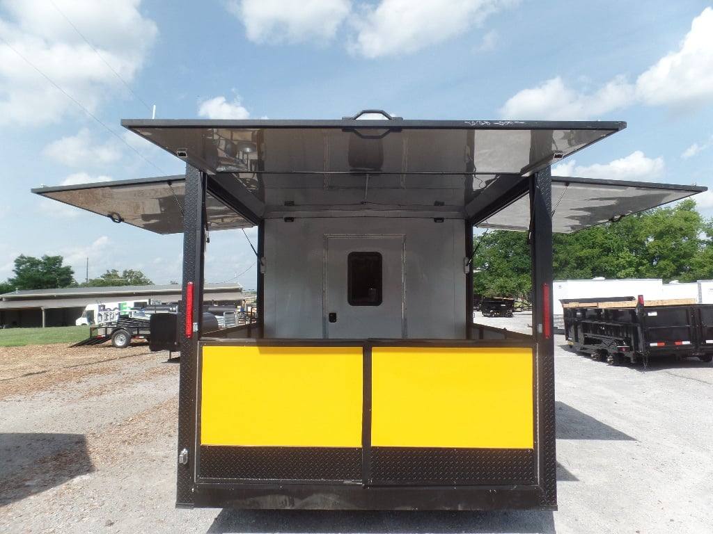 774-8.5-x-24-yellow-bbq-porch-concession-food-trailer-14.jpg 8.5' x 24' Yellow BBQ Porch Concession Food Trailer