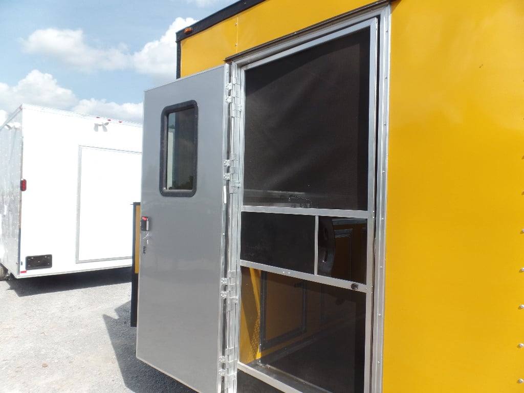 774-8.5-x-24-yellow-bbq-porch-concession-food-trailer-15.jpg 8.5' x 24' Yellow BBQ Porch Concession Food Trailer
