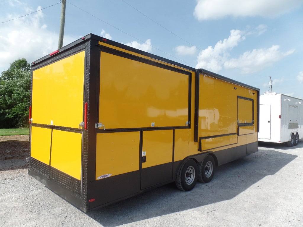 774-8.5-x-24-yellow-bbq-porch-concession-food-trailer-19.jpg 8.5' x 24' Yellow BBQ Porch Concession Food Trailer