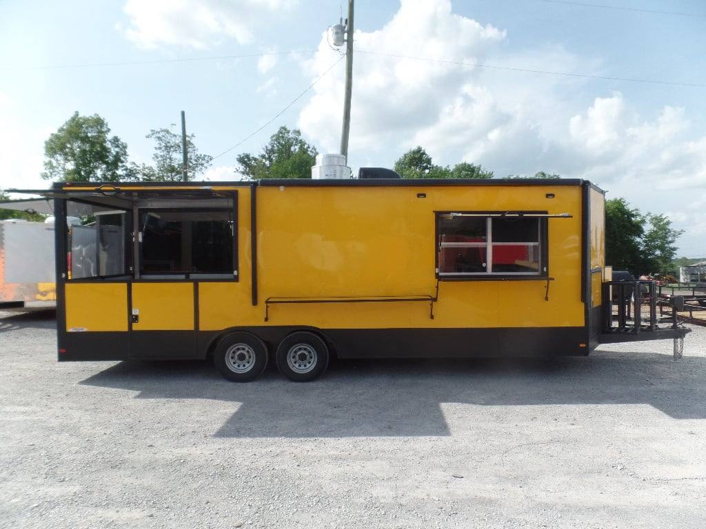 774-8.5-x-24-yellow-bbq-porch-concession-food-trailer-23.jpg 8.5' x 24' Yellow BBQ Porch Concession Food Trailer