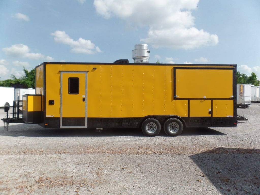 774-8.5-x-24-yellow-bbq-porch-concession-food-trailer-26.jpg 8.5' x 24' Yellow BBQ Porch Concession Food Trailer