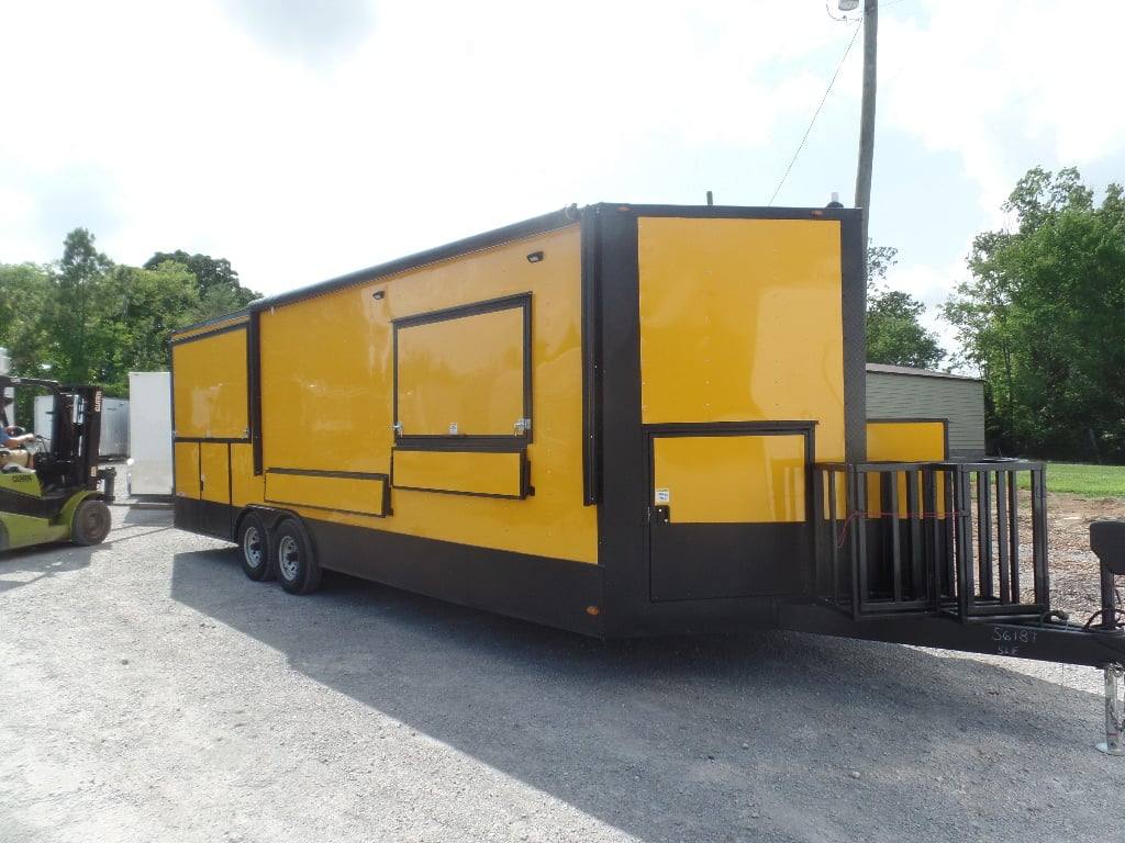 774-8.5-x-24-yellow-bbq-porch-concession-food-trailer-30.jpg 8.5' x 24' Yellow BBQ Porch Concession Food Trailer