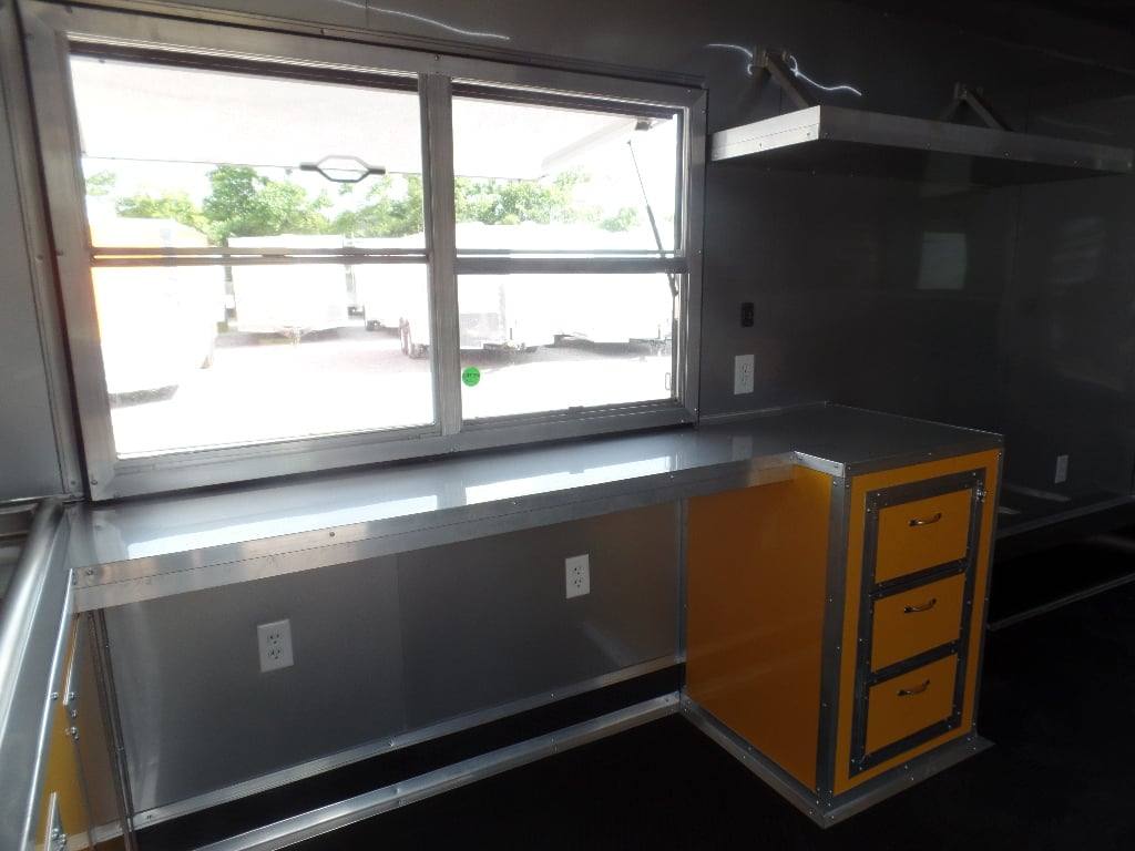 774-8.5-x-24-yellow-bbq-porch-concession-food-trailer-31.jpg 8.5' x 24' Yellow BBQ Porch Concession Food Trailer