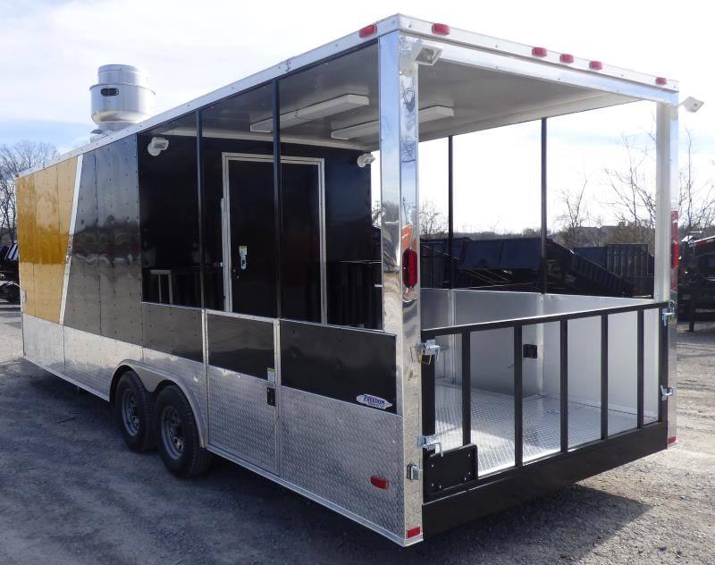 775-8.5-x-24-yellow-catering-bbq-event-concession-food-trailer-18.jpg 8.5' x 24' Yellow Catering BBQ Event Concession Food Trailer