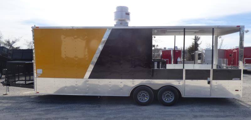 775-8.5-x-24-yellow-catering-bbq-event-concession-food-trailer-19.jpg 8.5' x 24' Yellow Catering BBQ Event Concession Food Trailer