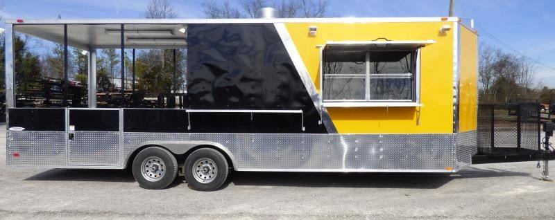 775-8.5-x-24-yellow-catering-bbq-event-concession-food-trailer-41.jpg 8.5' x 24' Yellow Catering BBQ Event Concession Food Trailer