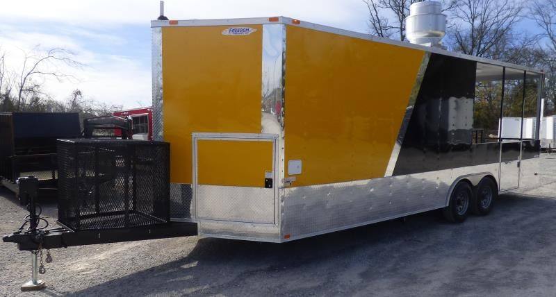 775-8.5-x-24-yellow-catering-bbq-event-concession-food-trailer-42.jpg 8.5' x 24' Yellow Catering BBQ Event Concession Food Trailer