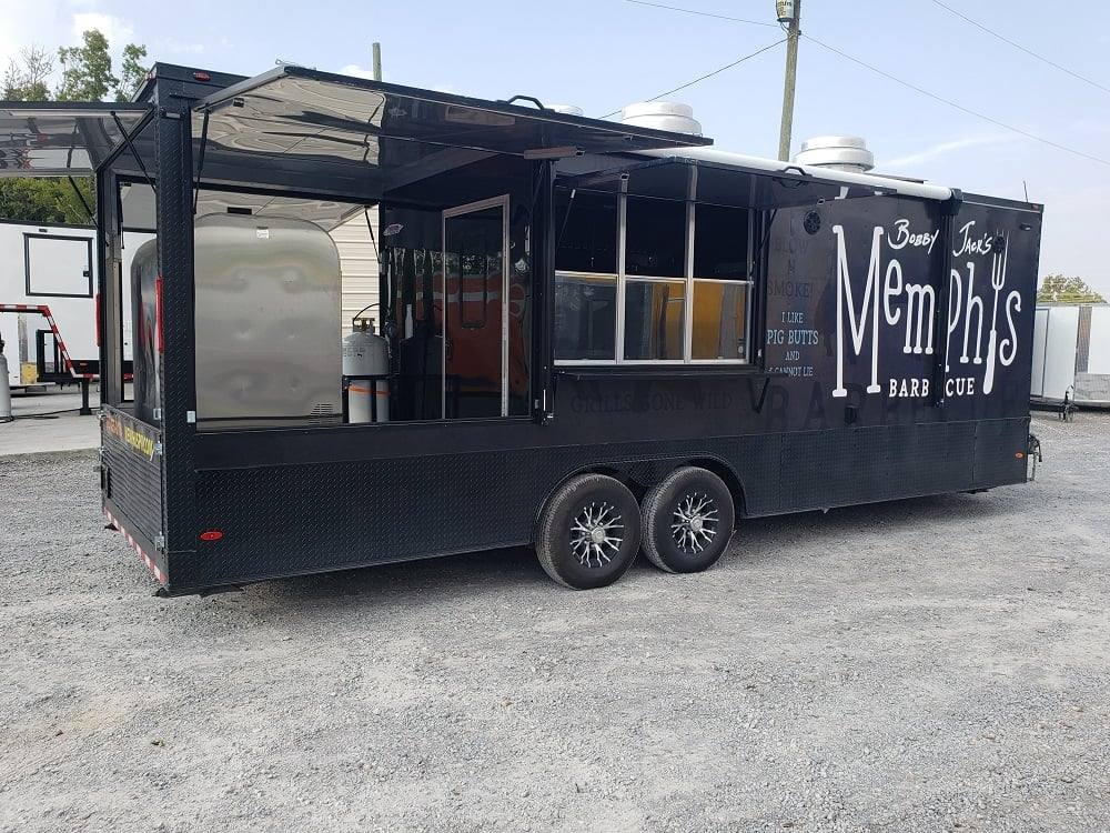 778-8.5-x-25-black-bbq-porch-style-concession-food-trailer-with-appliances-11.jpg 8.5' x 25' Black BBQ Porch Style Concession Food Trailer With Appliances