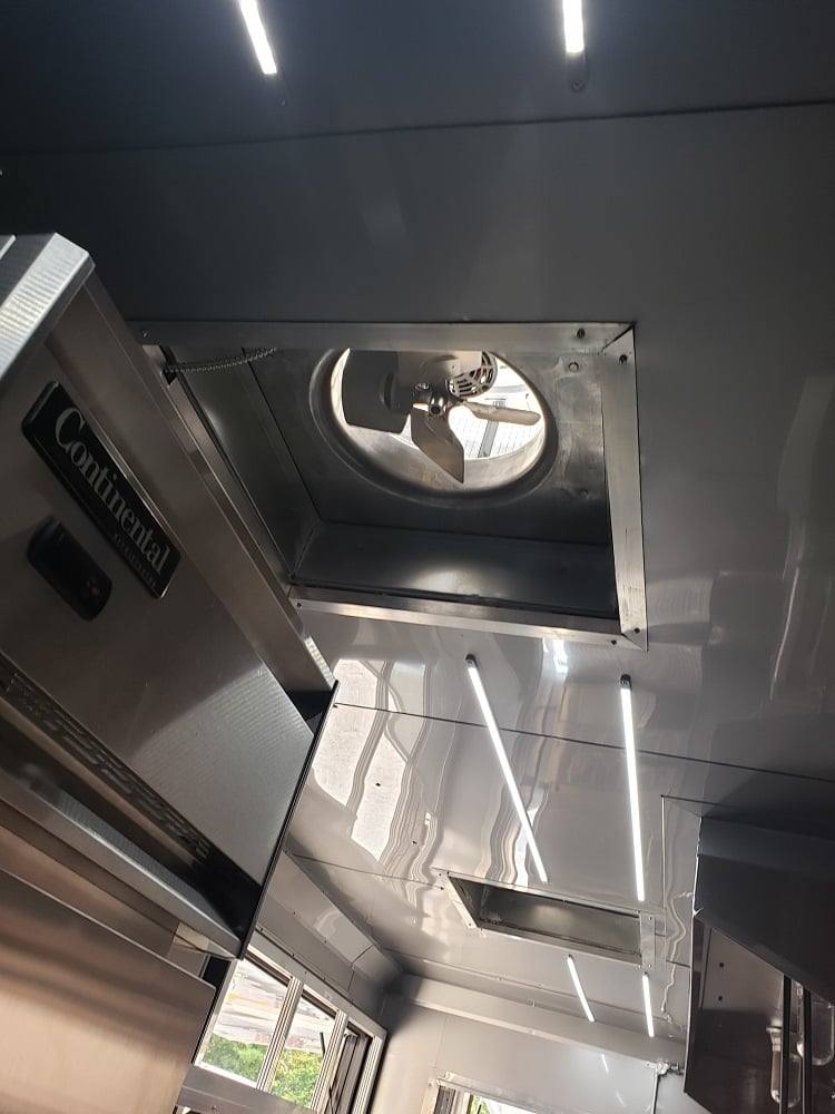 778-8.5-x-25-black-bbq-porch-style-concession-food-trailer-with-appliances-13.jpg 8.5' x 25' Black BBQ Porch Style Concession Food Trailer With Appliances