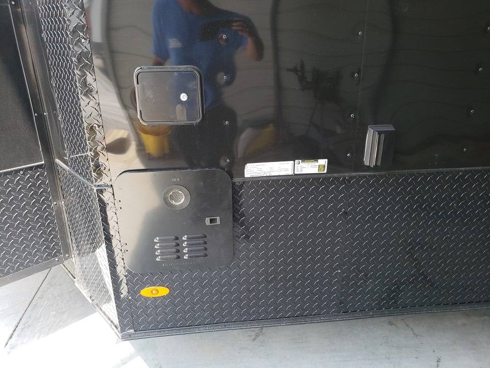 778-8.5-x-25-black-bbq-porch-style-concession-food-trailer-with-appliances-14.jpg 8.5' x 25' Black BBQ Porch Style Concession Food Trailer With Appliances