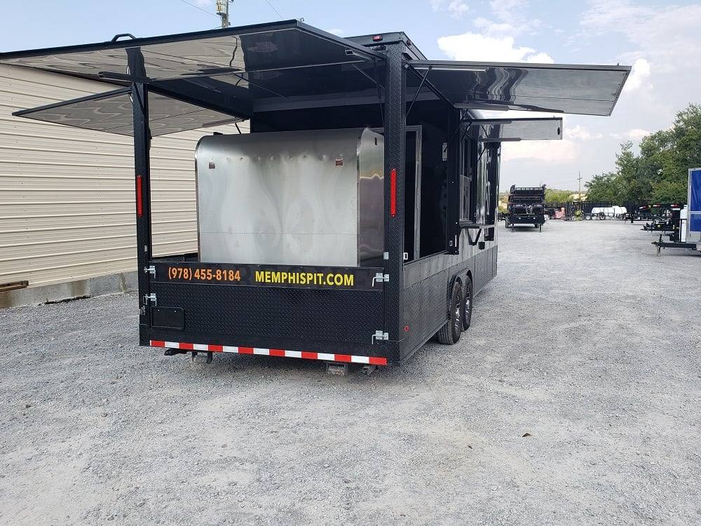 778-8.5-x-25-black-bbq-porch-style-concession-food-trailer-with-appliances-20.jpg 8.5' x 25' Black BBQ Porch Style Concession Food Trailer With Appliances