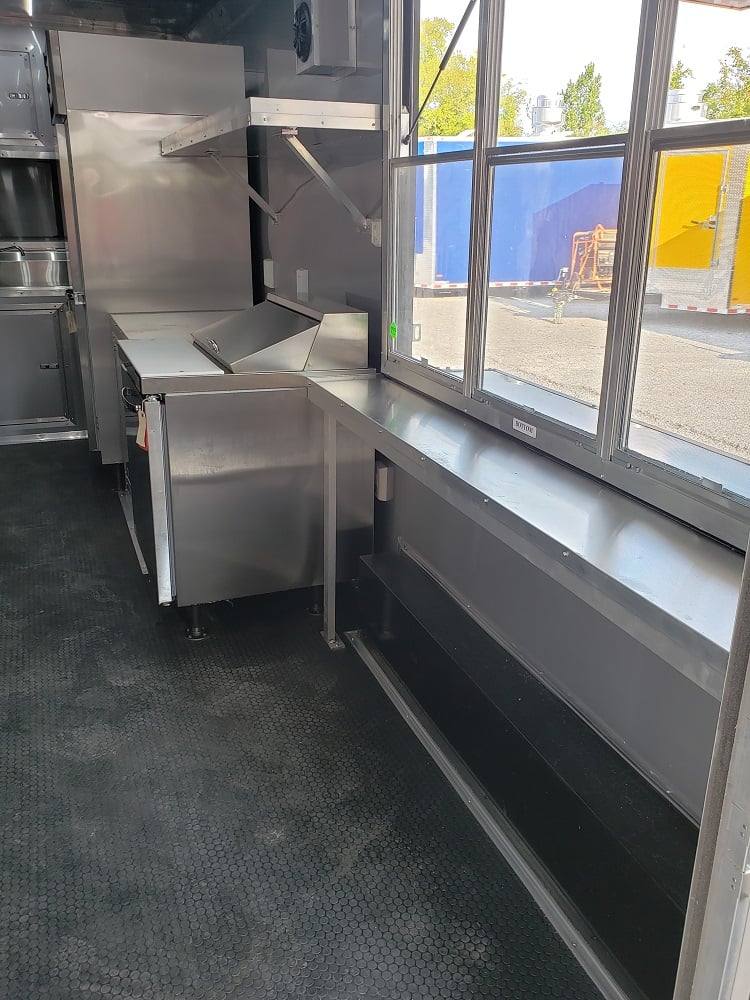 778-8.5-x-25-black-bbq-porch-style-concession-food-trailer-with-appliances-22.jpg 8.5' x 25' Black BBQ Porch Style Concession Food Trailer With Appliances