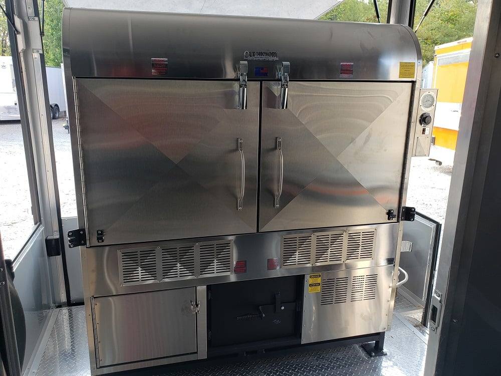 778-8.5-x-25-black-bbq-porch-style-concession-food-trailer-with-appliances-23.jpg 8.5' x 25' Black BBQ Porch Style Concession Food Trailer With Appliances