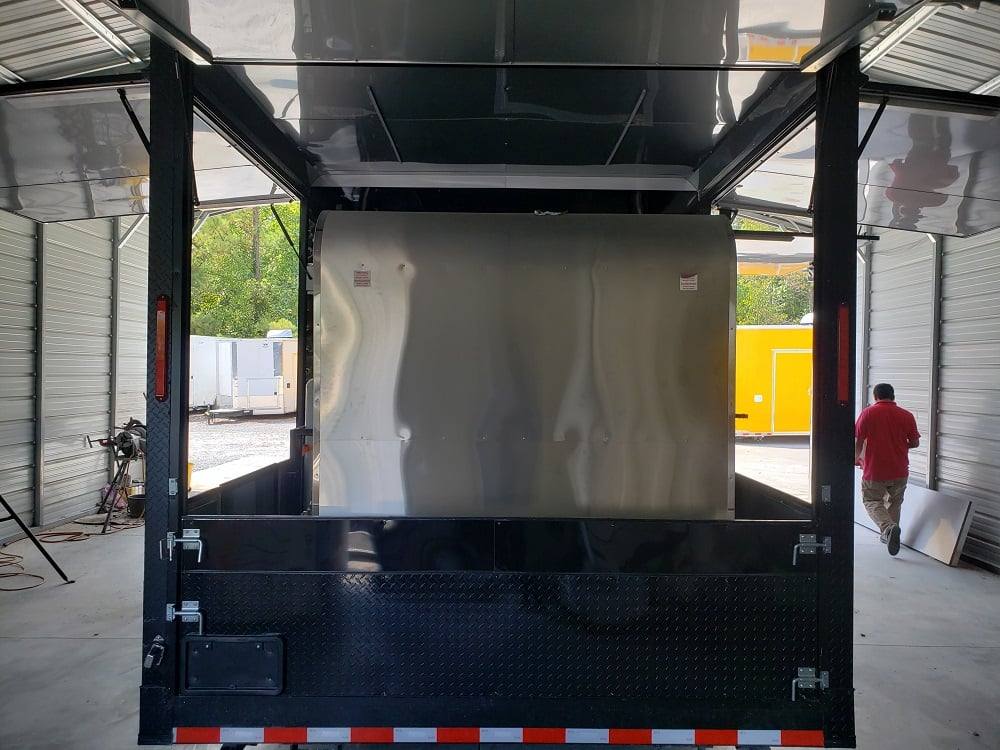 778-8.5-x-25-black-bbq-porch-style-concession-food-trailer-with-appliances-29.jpg 8.5' x 25' Black BBQ Porch Style Concession Food Trailer With Appliances