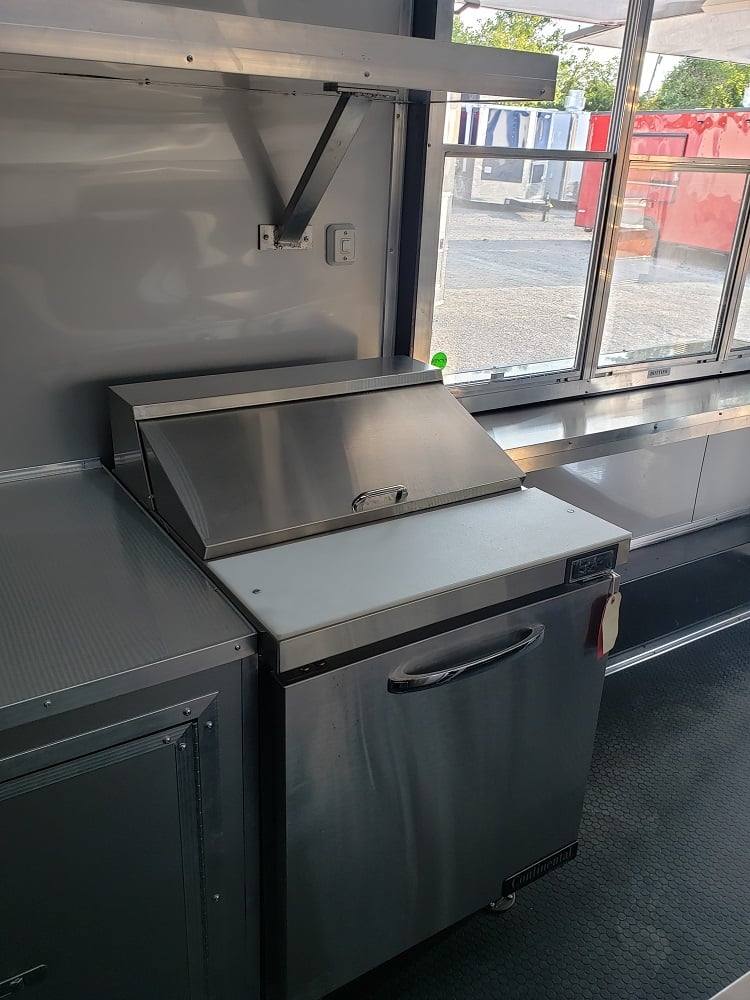 778-8.5-x-25-black-bbq-porch-style-concession-food-trailer-with-appliances-3.jpg 8.5' x 25' Black BBQ Porch Style Concession Food Trailer With Appliances