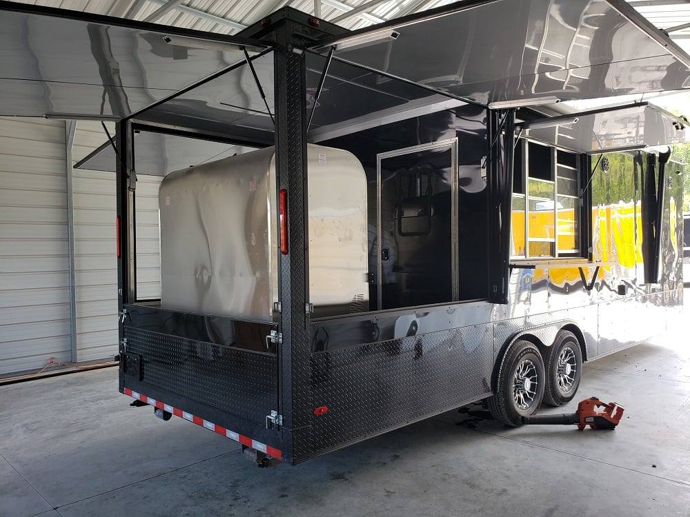 778-8.5-x-25-black-bbq-porch-style-concession-food-trailer-with-appliances-37.jpg 8.5' x 25' Black BBQ Porch Style Concession Food Trailer With Appliances