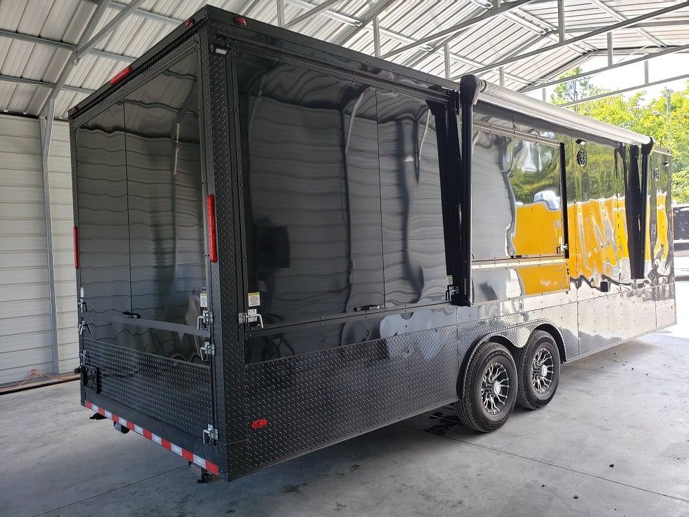 778-8.5-x-25-black-bbq-porch-style-concession-food-trailer-with-appliances-39.jpg 8.5' x 25' Black BBQ Porch Style Concession Food Trailer With Appliances