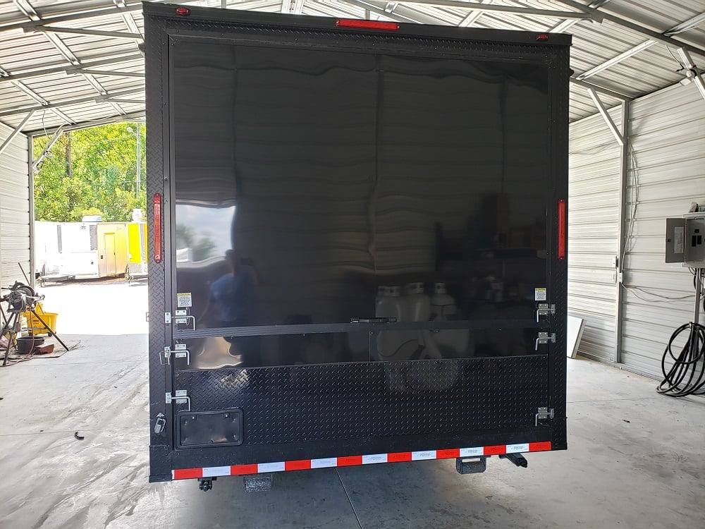 778-8.5-x-25-black-bbq-porch-style-concession-food-trailer-with-appliances-41.jpg 8.5' x 25' Black BBQ Porch Style Concession Food Trailer With Appliances