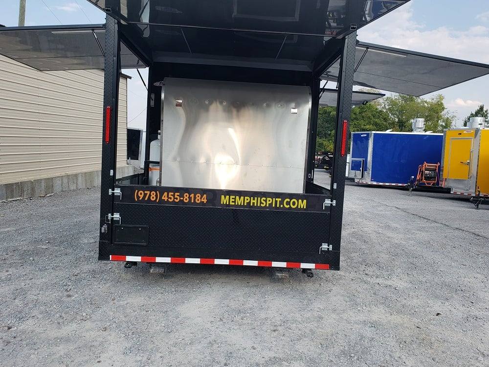 778-8.5-x-25-black-bbq-porch-style-concession-food-trailer-with-appliances-52.jpg 8.5' x 25' Black BBQ Porch Style Concession Food Trailer With Appliances