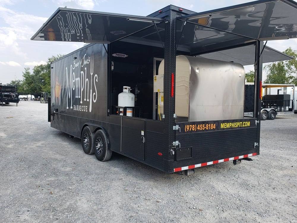 778-8.5-x-25-black-bbq-porch-style-concession-food-trailer-with-appliances-53.jpg 8.5' x 25' Black BBQ Porch Style Concession Food Trailer With Appliances
