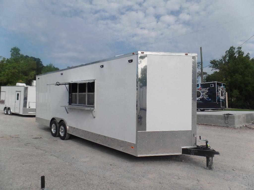 781-8.5-x-25-white-catering-concession-food-trailer-20.jpg 8.5' x 25' White Catering Concession Food Trailer