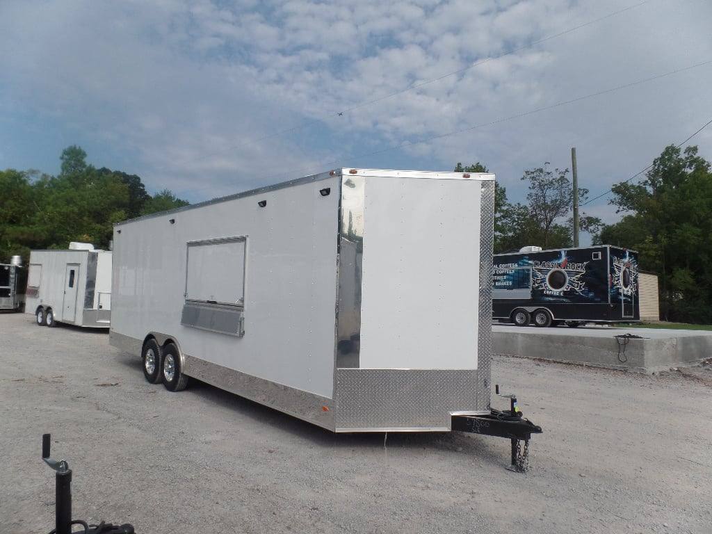 781-8.5-x-25-white-catering-concession-food-trailer-23.jpg 8.5' x 25' White Catering Concession Food Trailer