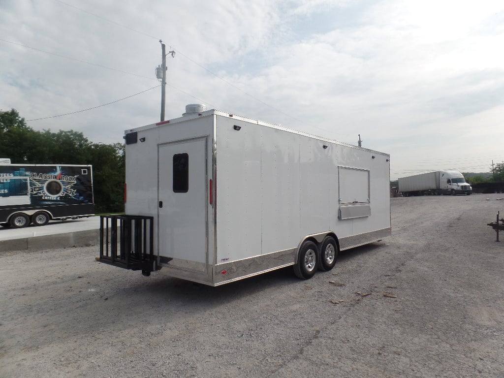 781-8.5-x-25-white-catering-concession-food-trailer-6.jpg 8.5' x 25' White Catering Concession Food Trailer