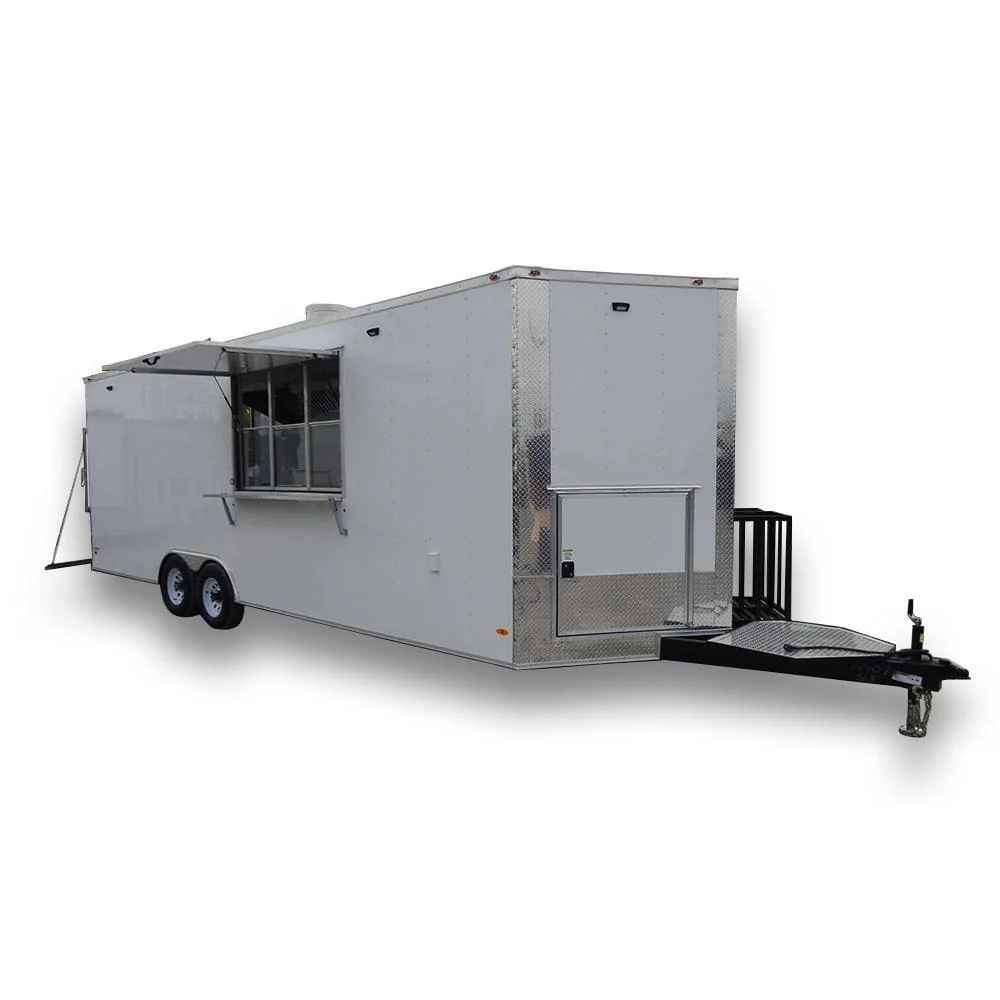 782-8.5-x-25-white-concession-food-trailer-with-appliances-1.webp 8.5' x 25' White Concession Food Trailer With Appliances