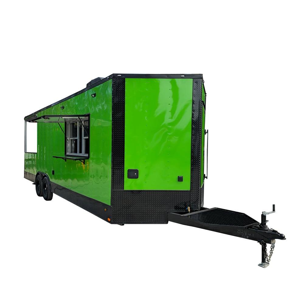 784-8.5-x-26-lime-green-concession-trailer-bbq-food-event-1.jpg 8.5' X 26' Lime Green Concession Trailer BBQ Food Event