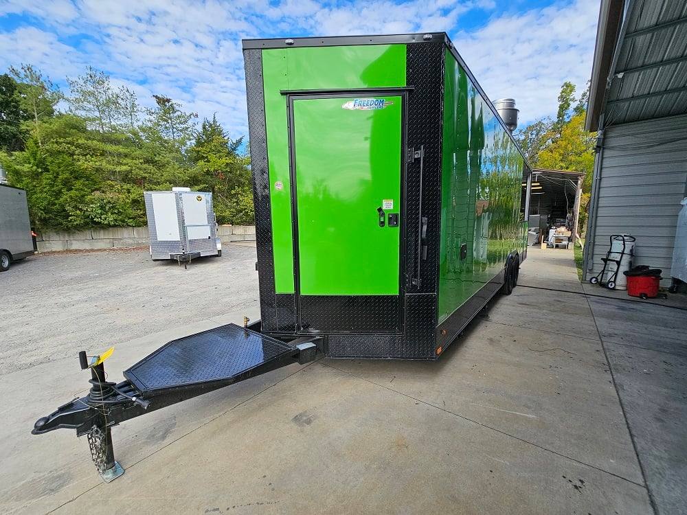 784-8.5-x-26-lime-green-concession-trailer-bbq-food-event-4.jpg 8.5' X 26' Lime Green Concession Trailer BBQ Food Event