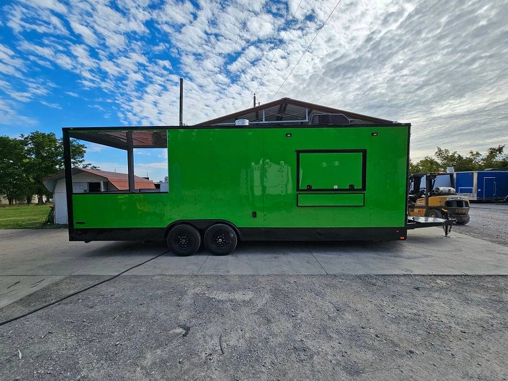 784-8.5-x-26-lime-green-concession-trailer-bbq-food-event-5.jpg 8.5' X 26' Lime Green Concession Trailer BBQ Food Event