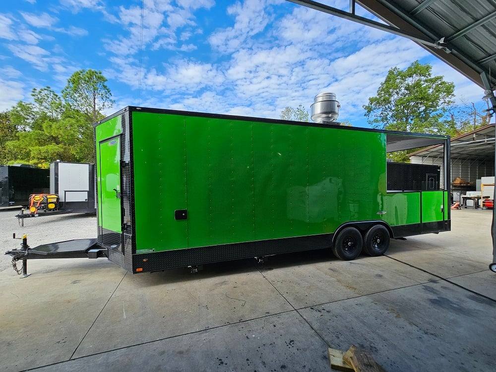 784-8.5-x-26-lime-green-concession-trailer-bbq-food-event-7.jpg 8.5' X 26' Lime Green Concession Trailer BBQ Food Event