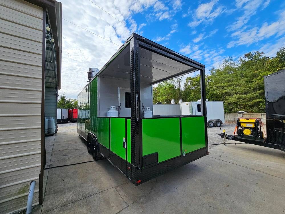 784-8.5-x-26-lime-green-concession-trailer-bbq-food-event-8.jpg 8.5' X 26' Lime Green Concession Trailer BBQ Food Event