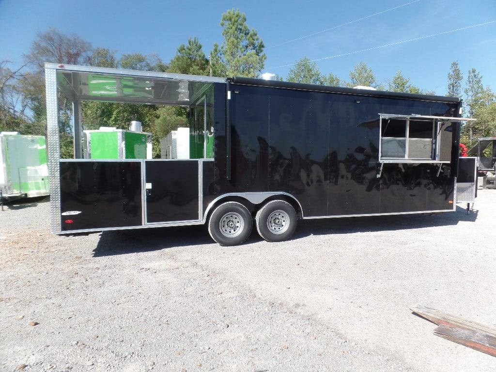 787-8.5-x-26-black-bbq-porch-concession-trailer-1.jpg 8.5' x 26' Black BBQ Porch Concession Trailer