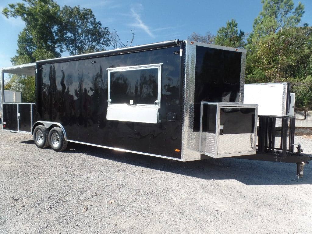 787-8.5-x-26-black-bbq-porch-concession-trailer-15.jpg 8.5' x 26' Black BBQ Porch Concession Trailer