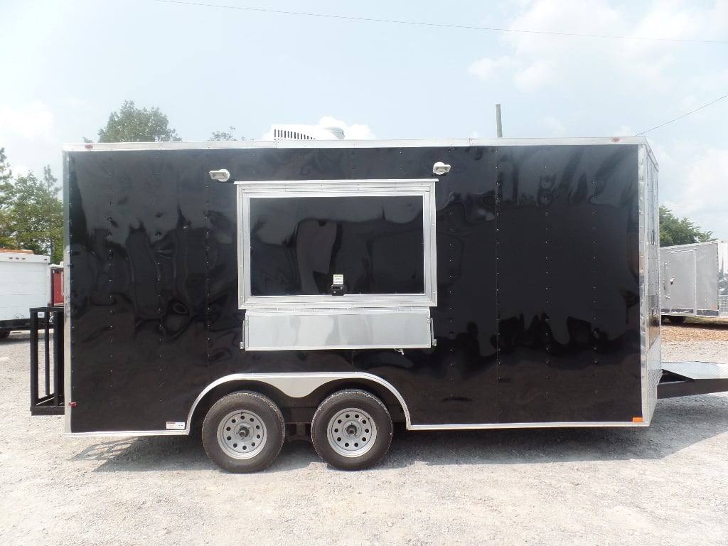 79-8.5-x-16-black-event-concession-food-catering-trailer-3.jpg 8.5' x 16' Black Event Concession Food Catering Trailer