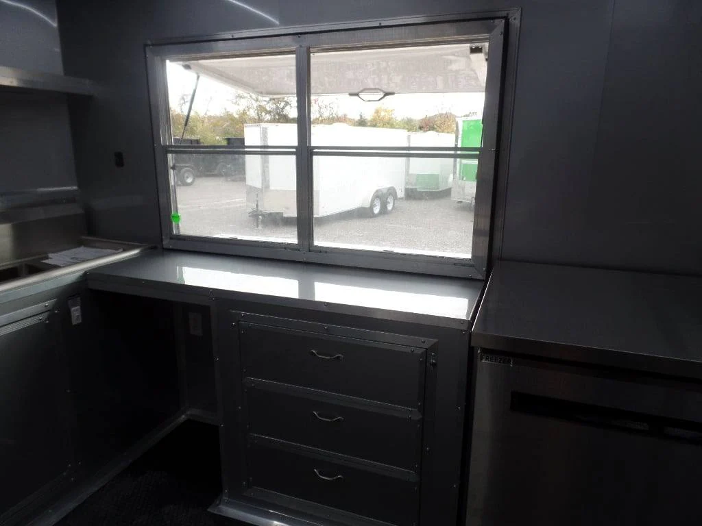 791-8.5-x-26-black-porch-style-concession-food-trailer-with-appliances-16.webp 8.5' x 26' Black Porch Style Concession Food Trailer With Appliances