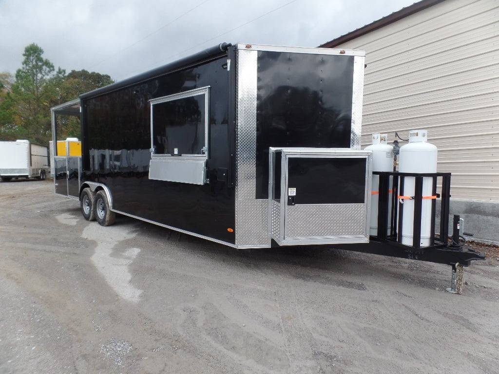 791-8.5-x-26-black-porch-style-concession-food-trailer-with-appliances-18.jpg 8.5' x 26' Black Porch Style Concession Food Trailer With Appliances