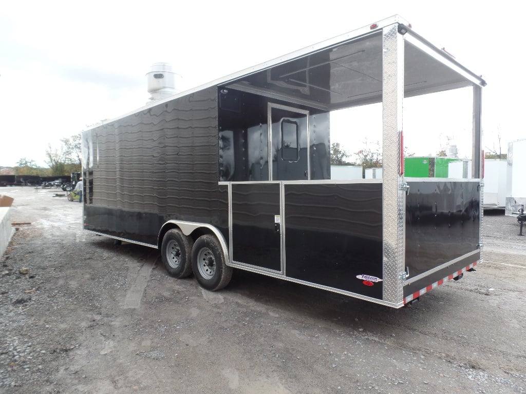 791-8.5-x-26-black-porch-style-concession-food-trailer-with-appliances-24.jpg 8.5' x 26' Black Porch Style Concession Food Trailer With Appliances