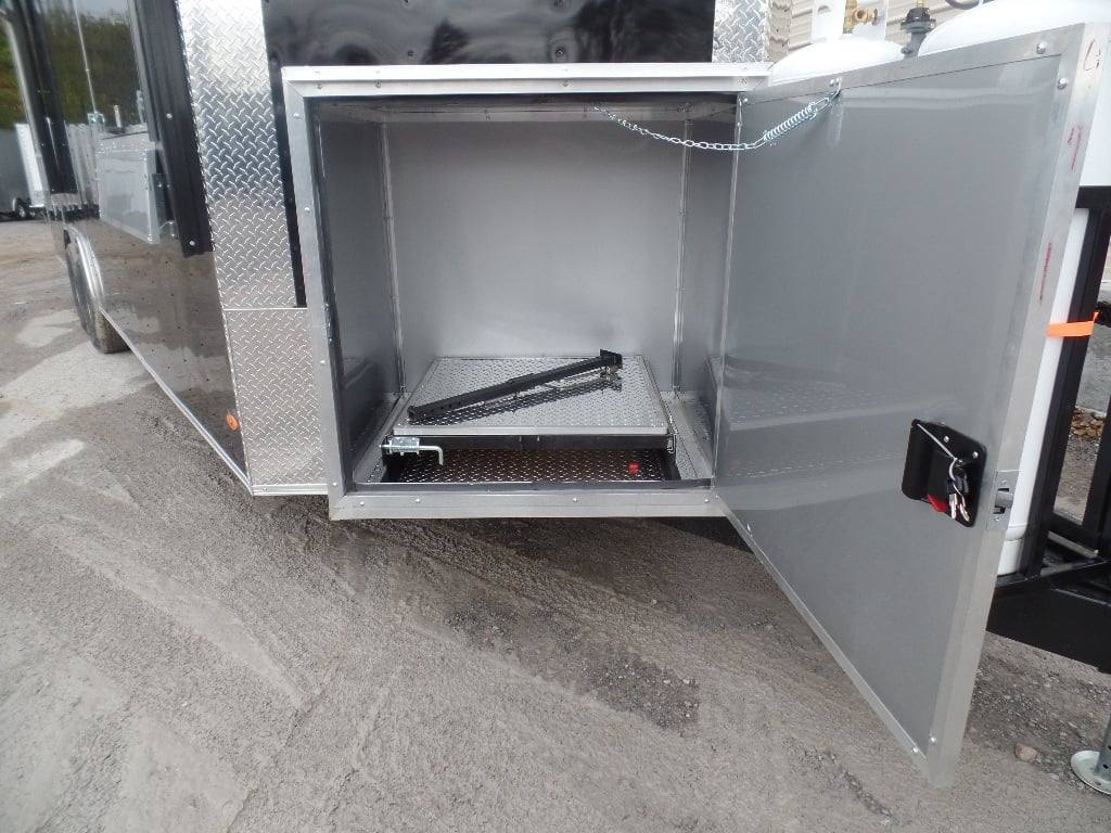 791-8.5-x-26-black-porch-style-concession-food-trailer-with-appliances-9.jpg 8.5' x 26' Black Porch Style Concession Food Trailer With Appliances