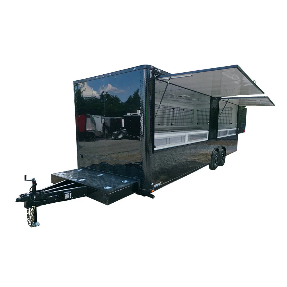 8.5' X 26' Black With Blackout Merchandising & Marketing Trailer